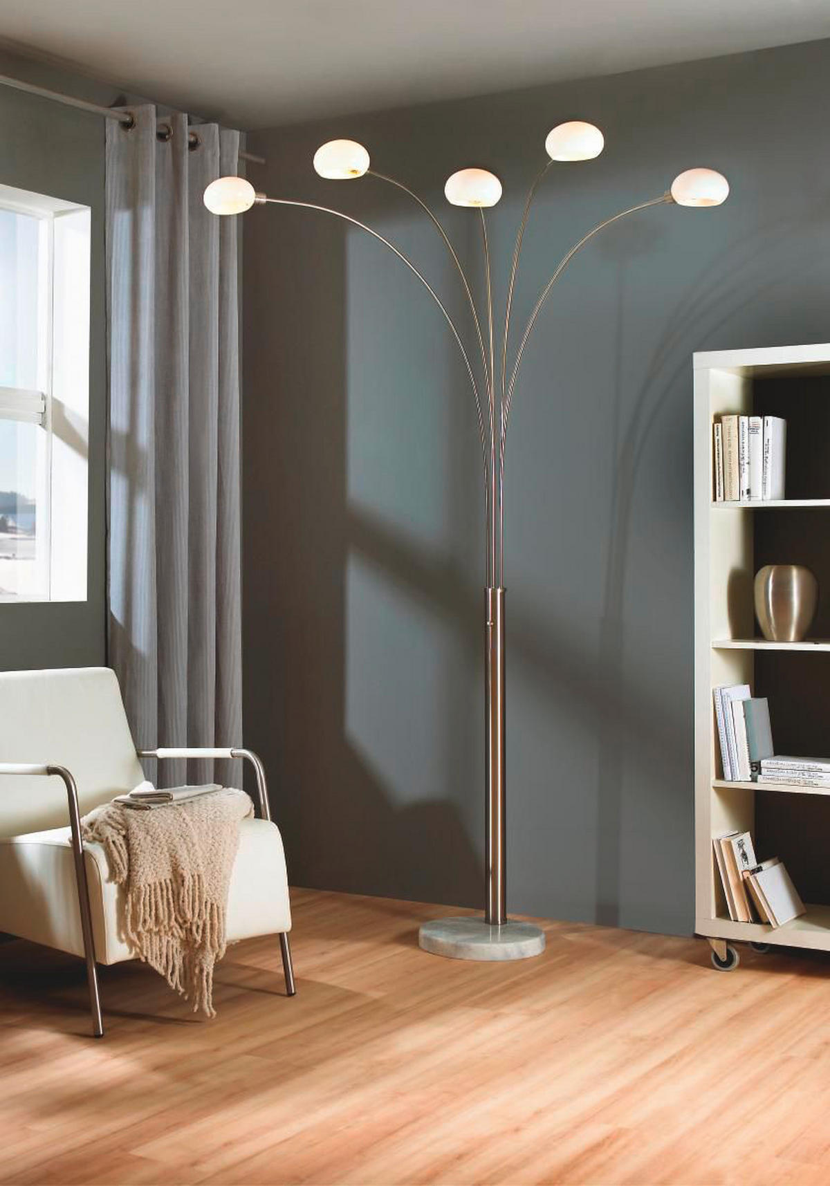 BOGENLEUCHTE - Opal, Design, Glas/Stein (140/110/210cm) - Globo