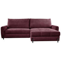 ECKSOFA Bordeaux Struktur  - Bordeaux/Schwarz, Design, Textil/Metall (265/162cm) - MID.YOU