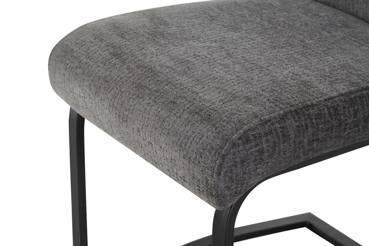 SCHWINGSTUHL-SET 2 Stück  in Webstoff  - Anthrazit/Schwarz, MODERN, Textil/Metall (43/98/59cm) - MID.YOU