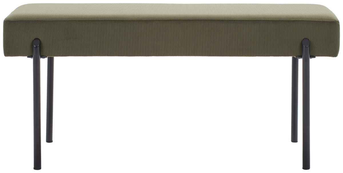 HOCKERBANK in Metall, Textil Schwarz, Dunkelgrün  - Dunkelgrün/Schwarz, MODERN, Textil/Metall (100/45/35cm) - Novel