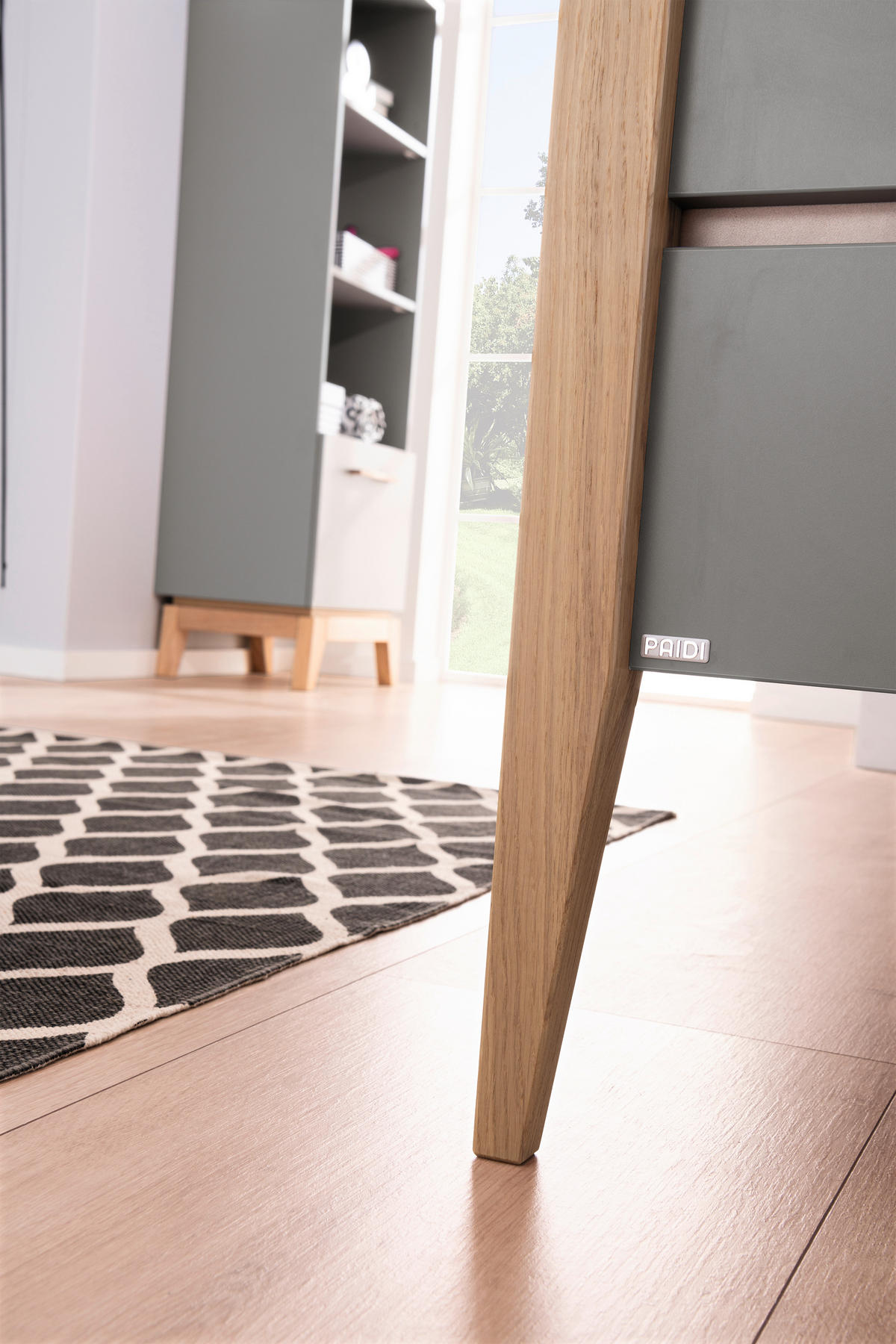 BETT 90/200 cm  in Grau, Eichefarben  - Eichefarben/Grau, MODERN, Holz/Holzwerkstoff (90/200cm) - Paidi