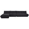 ECKSOFA Schwarz Lederlook  - Schwarz, Trend, Textil (185/390cm) - Livetastic