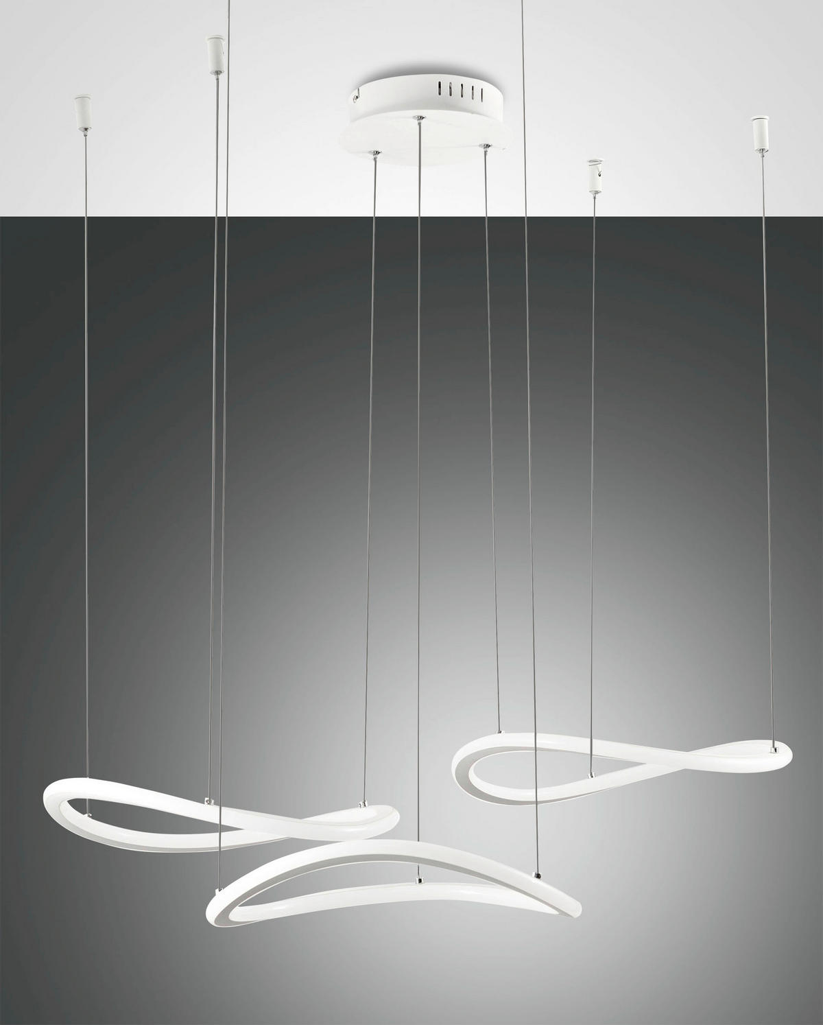 LED-PENDELLEUCHTE 82/200 cm  - Weiß, Design, Kunststoff/Metall (82/200cm) - Fabas Luce