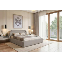 POLSTERBETT Bettkasten, Lattenrost Grau 180/200 cm  - Eichefarben/Grau, MODERN, Holz/Textil (180/200cm) - Livetastic