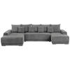 WOHNLANDSCHAFT in Flachgewebe Grau  - Silberfarben/Schwarz, Design, Kunststoff/Textil (203/350/180cm) - MID.YOU