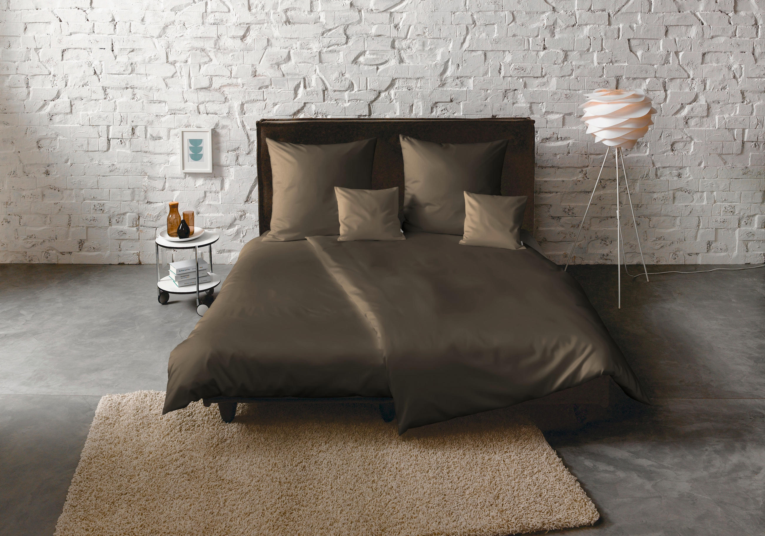BETTWÄSCHE Satin 200/220 cm  - Dunkelbraun, Basics, Textil (200/220cm) - Fleuresse