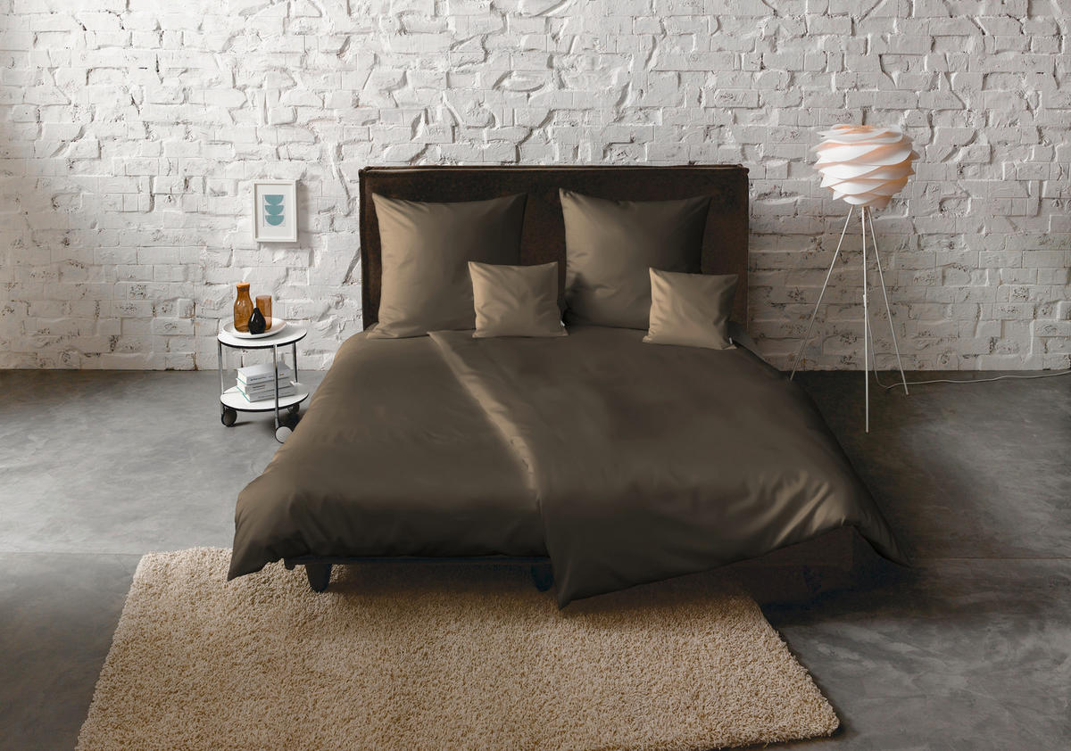 BETTWÄSCHE Satin 240/220 cm  - Dunkelbraun, Basics, Textil (240/220cm) - Fleuresse