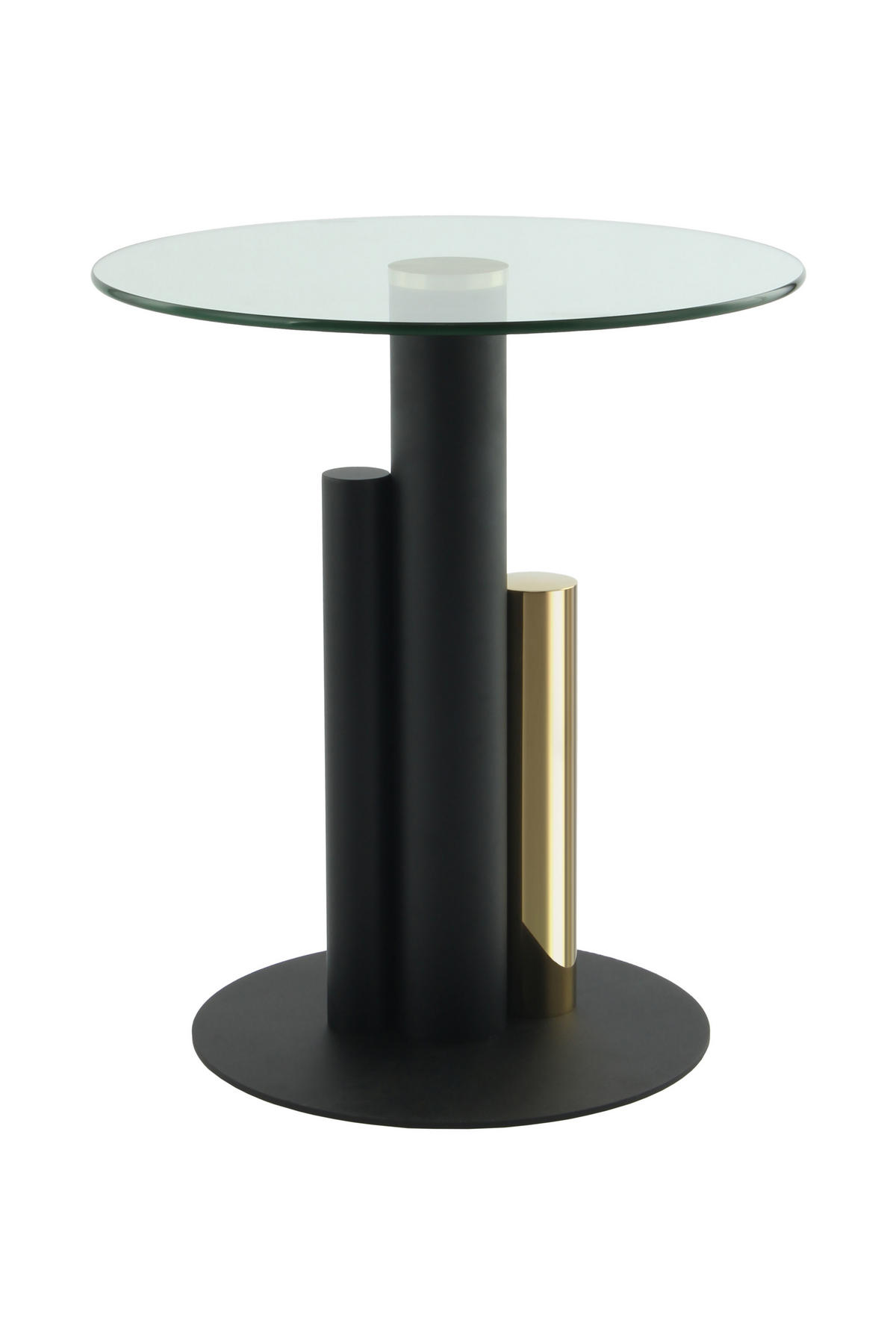 BEISTELLTISCH 46/46/52 cm Goldfarben rund  - Goldfarben, Design, Glas/Metall (46/46/52cm) - Kayoom