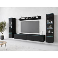 DNEVNI REGAL,  barve grafita  - črna/siva, Design, umetna masa/steklo (240/130/33cm) - Livetastic