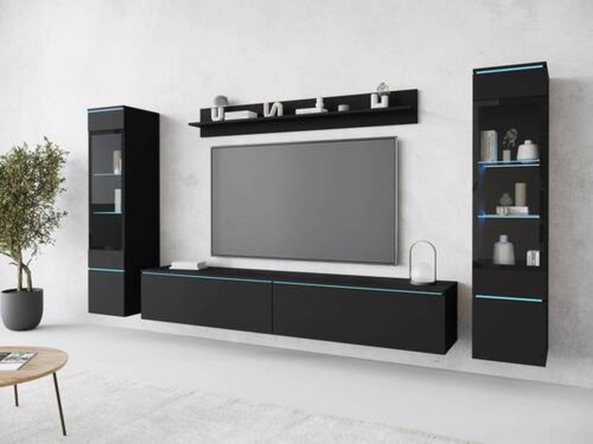 DNEVNI REGAL,  barve grafita  - črna/siva, Design, umetna masa/steklo (240/130/33cm) - Livetastic