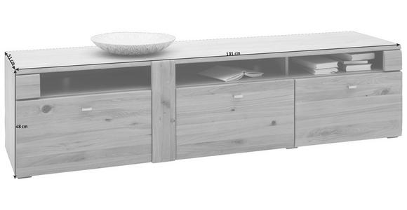 LOWBOARD 191/48/51 cm - Eichefarben/Alufarben, KONVENTIONELL, Holz/Holzwerkstoff (191/48/51cm) - Voleo