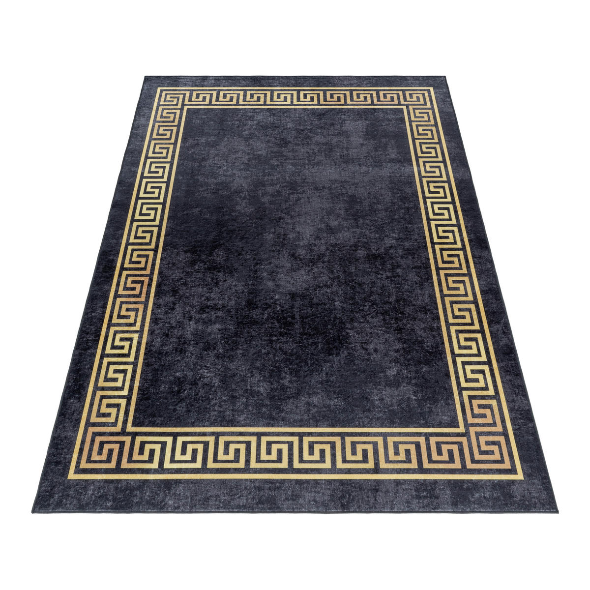 FLACHWEBETEPPICH 80/150 cm Fiesta Schwarz, Goldfarben  - Goldfarben/Schwarz, Design, Leder/Textil (80/150cm) - Novel