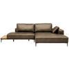ECKSOFA  in Echtleder Cappuccino  304/201 cm  - Schwarz/Cappuccino, Design, Leder/Metall (304/201cm) - Belluti