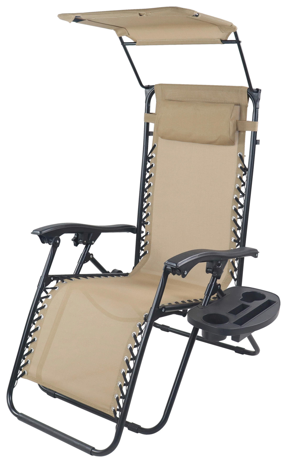 GARTENLIEGE 64/133/91 cm  - Beige, MODERN, Textil/Metall (64/133/91cm) - Gardenson