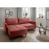 ECKSCHLAFSOFA in Cord Koralle  - Koralle/Schwarz, Basics, Holz/Textil (238/174cm) - Livetastic