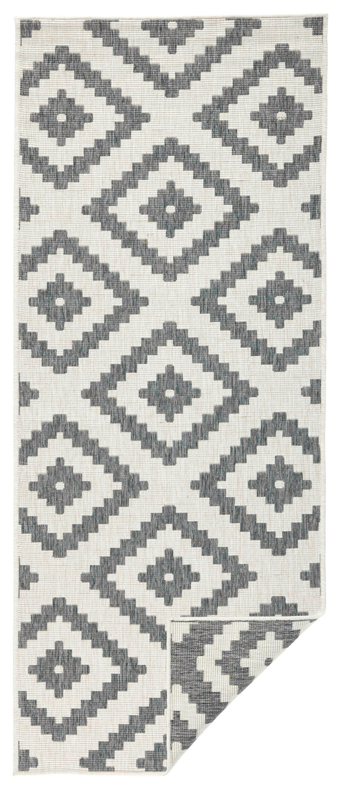 OUTDOORTEPPICH für Terrasse und Balkon 80/350 cm Twin Creme, Grau  - Creme/Grau, Basics, Kunststoff (80/350cm) - Hanse Home