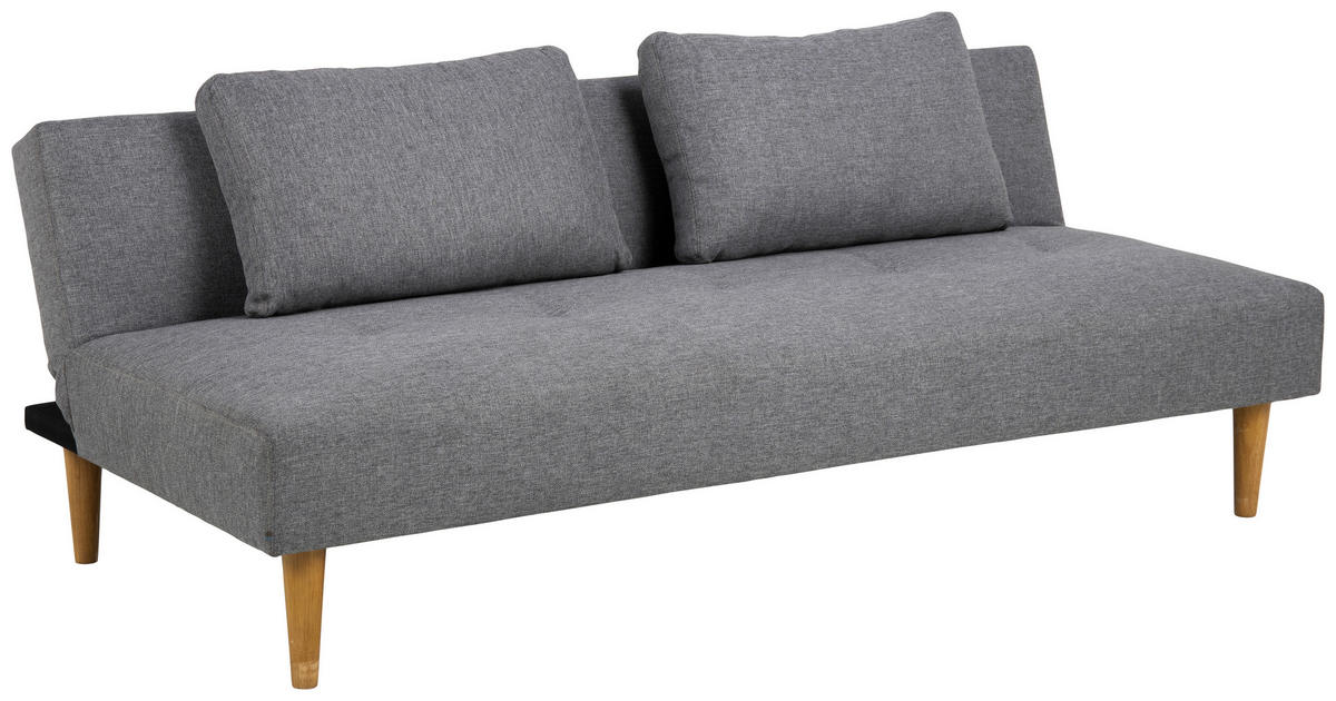 SCHLAFSOFA in Grau, Eichefarben  - Eichefarben/Grau, Design, Holz/Textil (180/74/86cm) - MID.YOU