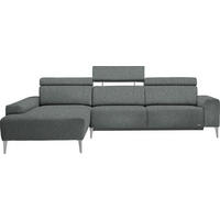ECKSOFA  in Mikrovelours Grasgrün  205/288 cm  - Alufarben/Naturfarben, Design, Textil (205/288cm) - Sedda