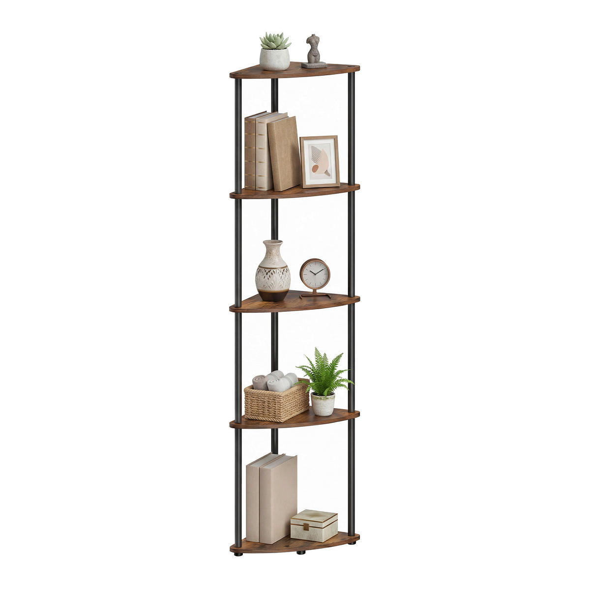 ECKREGAL - Dunkelbraun, Trend, Holzwerkstoff/Metall (38,3/139/28,8cm) - Boxxx
