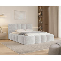 POLSTERBETT 160/200 cm,  in Grau, Lattenrost, Bettkasten,  - Schwarz/Grau, MODERN, Textil/Metall (160/200cm) - Livetastic