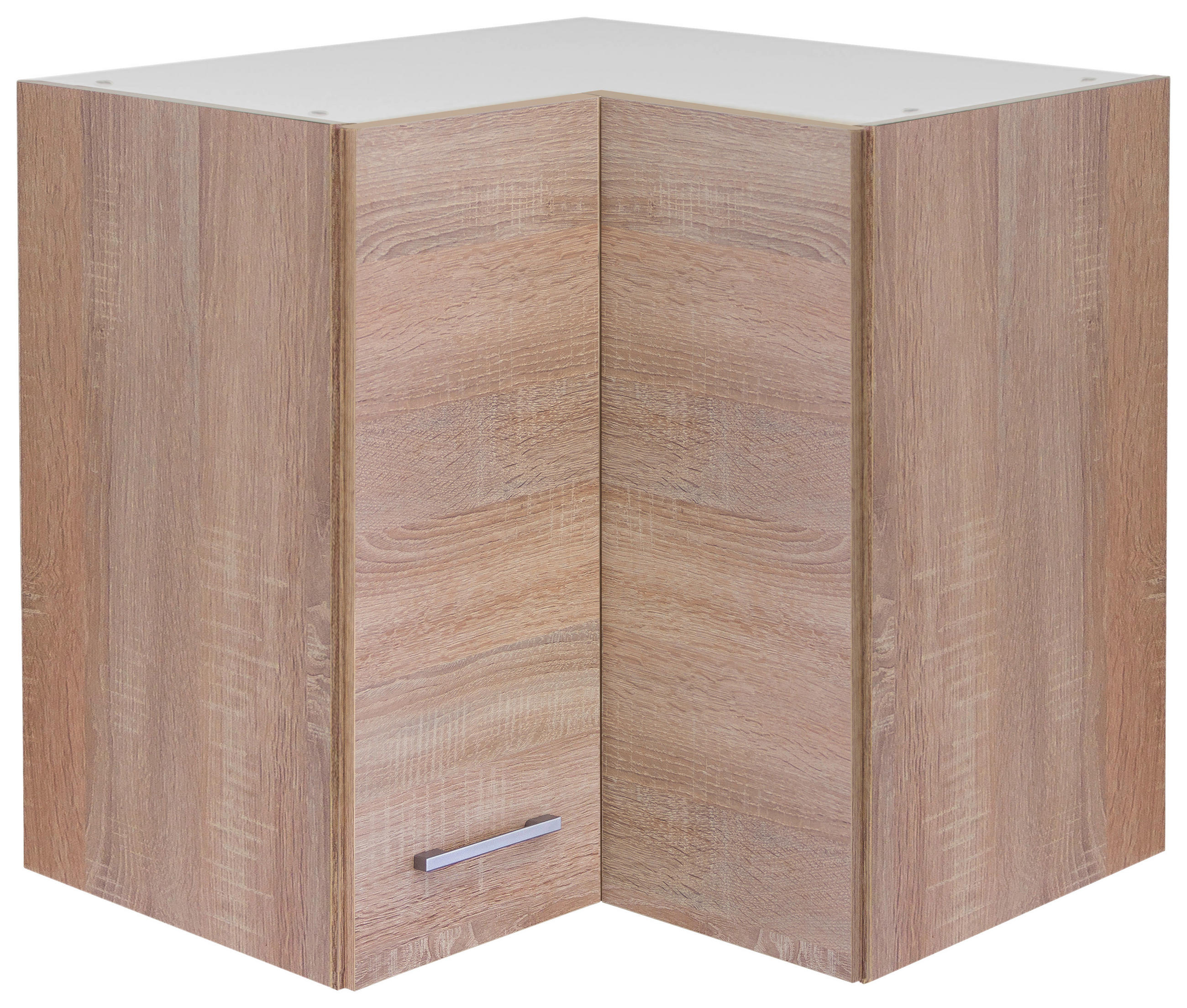 ECKOBERSCHRANK 60/54,8/32 cm  in Weiß, Sonoma Eiche  - Alufarben/Weiß, KONVENTIONELL, Holzwerkstoff/Kunststoff (60/54,8/32cm) - FlexWell