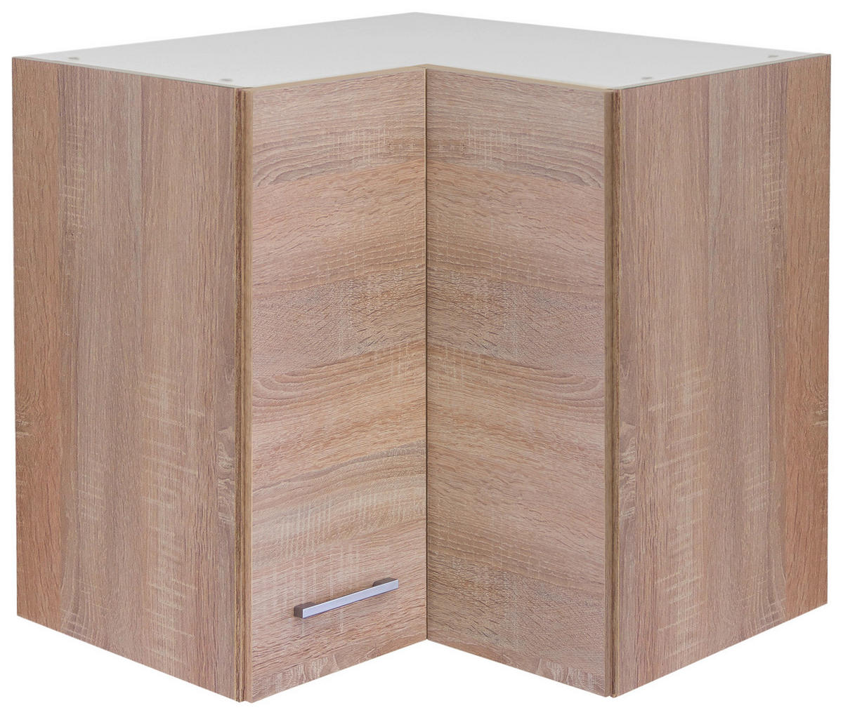 ECKOBERSCHRANK 60/54,8/32 cm  in Weiß, Sonoma Eiche  - Alufarben/Weiß, KONVENTIONELL, Holzwerkstoff/Kunststoff (60/54,8/32cm) - FlexWell