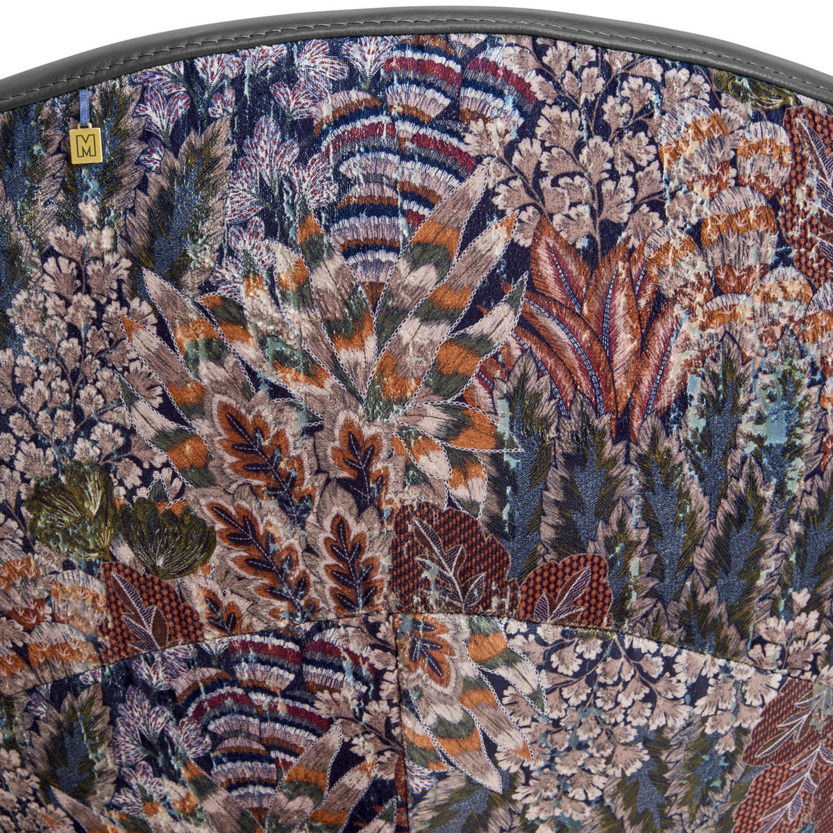 SESSEL in Jacquard Kombination Echtleder/Stoff Grau  - Grau/Nickelfarben, Design, Leder/Textil (84/81/79cm) - Koinor