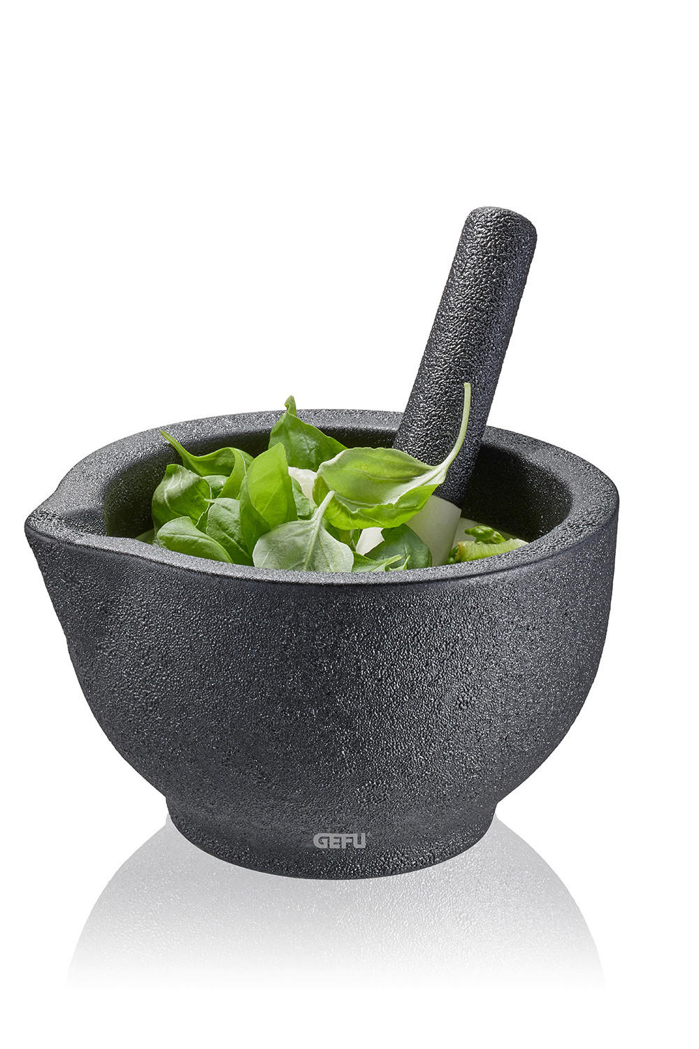 MÖRSERSET GRINO  - Anthrazit/Weiß, KONVENTIONELL, Keramik (13,5/6,2cm) - Gefu