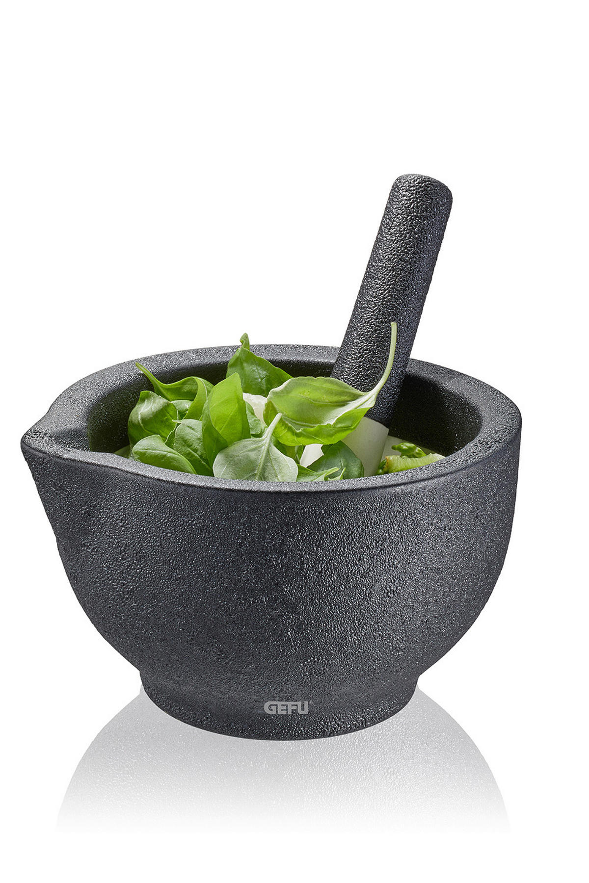 MÖRSERSET GRINO  - Anthrazit/Weiß, KONVENTIONELL, Keramik (7,7/4,7cm) - Gefu