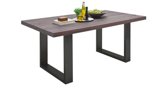 ESSTISCH in Holz, Metall 200/100/77 cm - Eichefarben/Anthrazit, Design, Holz/Metall (200/100/77cm) - Novel