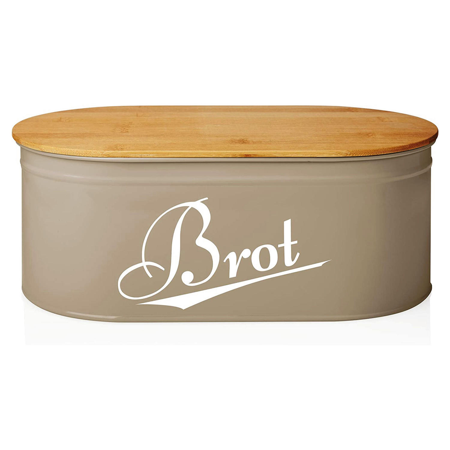 BROTKASTEN - Braun/Grau, Basics, Naturmaterialien/Metall (36/20/14cm)