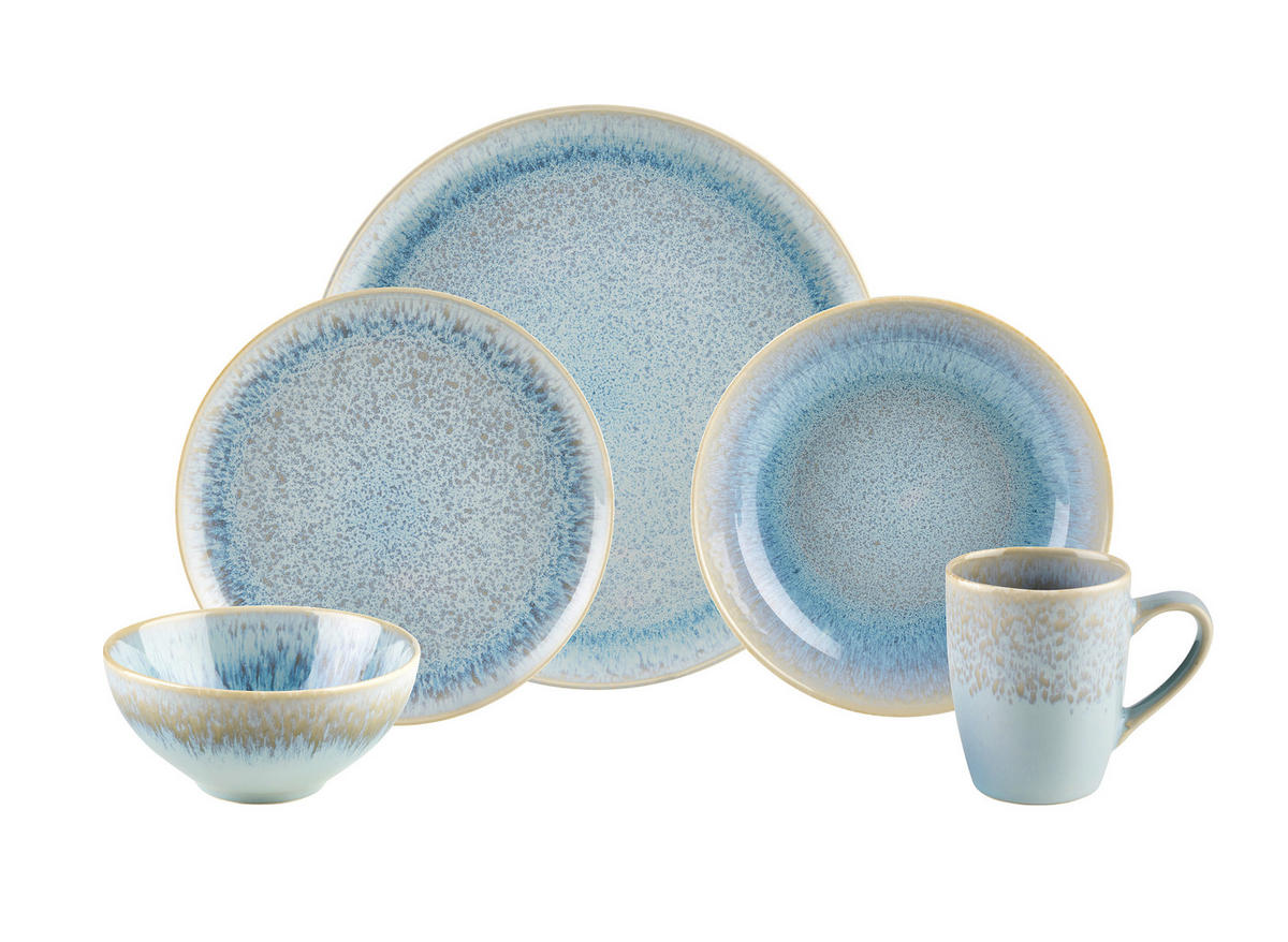 KOMBISERVICE Blau 20-teilig GLOSSY  - Blau, Trend, Keramik - Novel