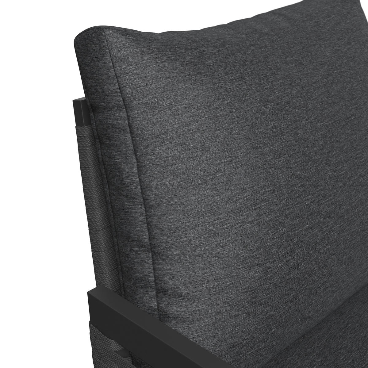 LOUNGEGARNITUR Aluminium  - Anthrazit/Schwarz, MODERN, Glas/Textil (125/74/74cm) - Ambia Garden