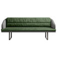 SITZBANK 255/89/68 cm Velours, Flachgewebe Anthrazit, Grün Metall  - Anthrazit/Schwarz, Design, Textil/Metall (255/89/68cm) - Dieter Knoll
