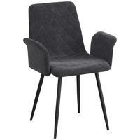 ARMLEHNSTUHL   Webstoff  - Dunkelgrau/Schwarz, Design, Textil/Metall (61/87/55cm) - Ti'me