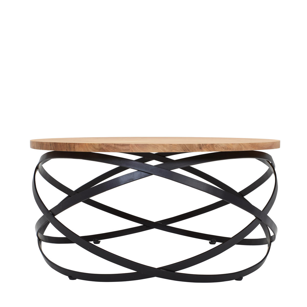 COUCHTISCH in Holz, Metall 80/80/40 cm  - Schwarz/Akaziefarben, Modern, Holz/Metall (80/80/40cm) - MID.YOU