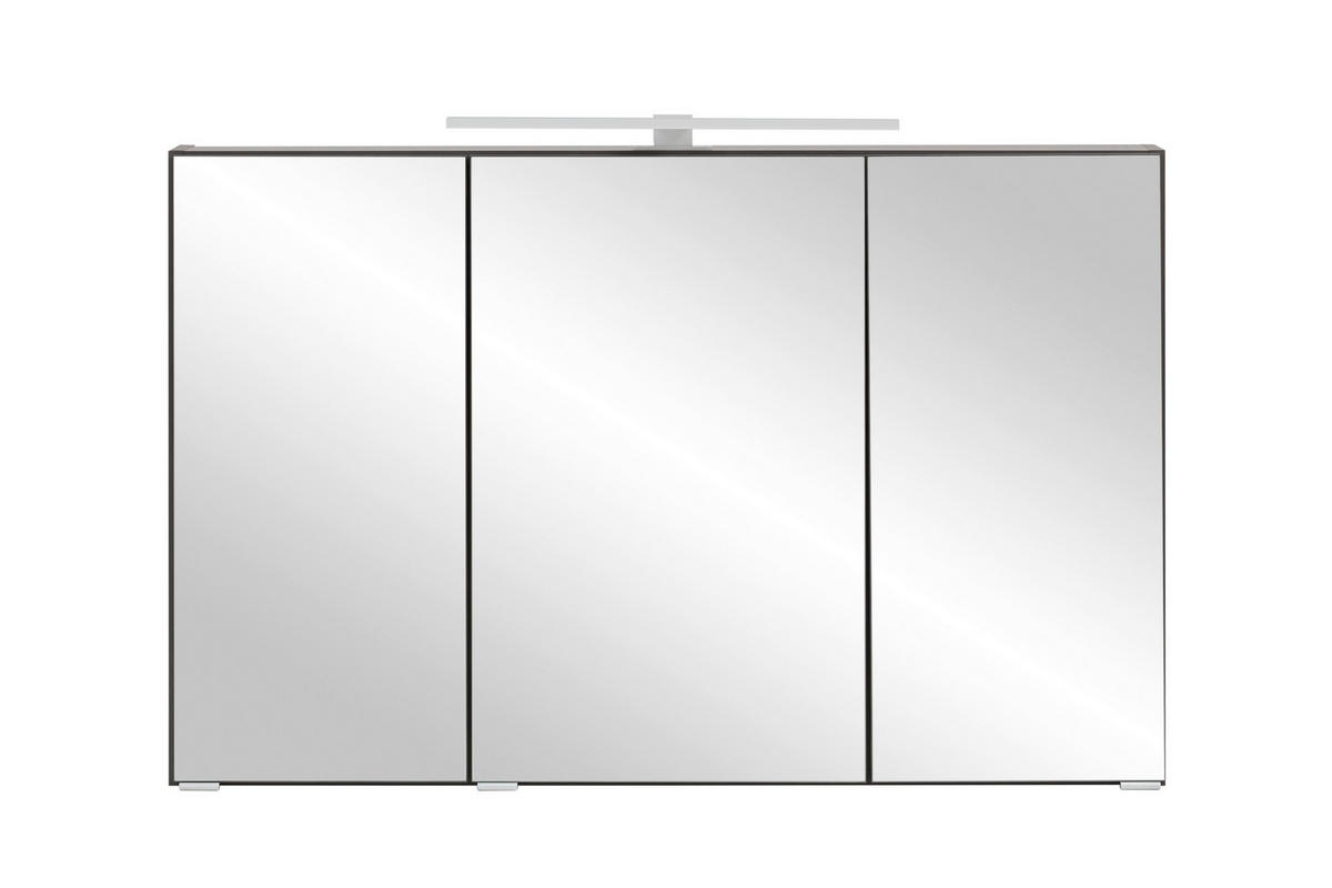 SPIEGELSCHRANK 100/64/20 cm  - Graphitfarben, Natur, Holzwerkstoff (100/64/20cm) - Xora