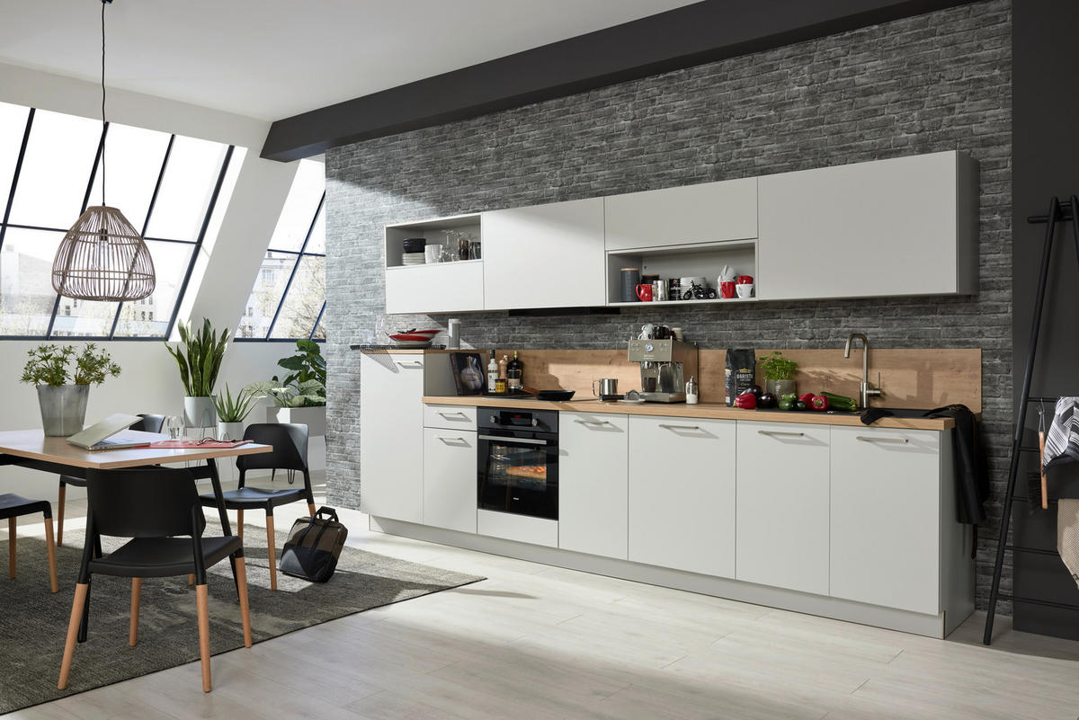 KUCHYNĚ NA MÍRU DK001 - šedá/růžová, Design, kompozitní dřevo - Dieter Knoll