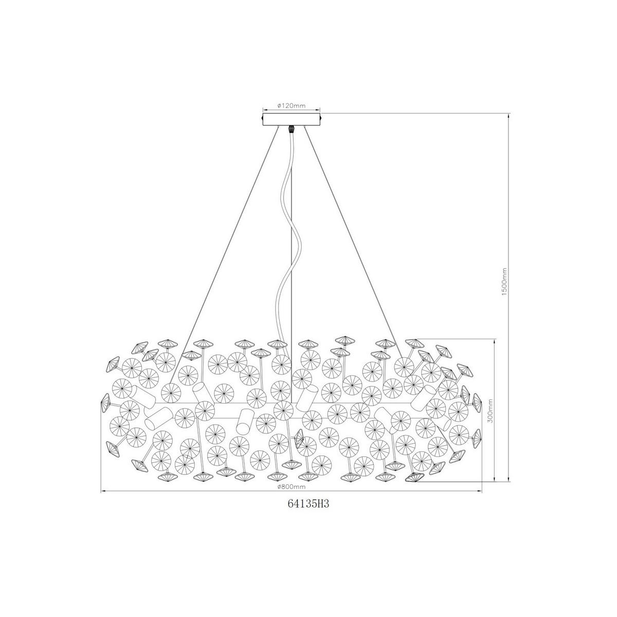 KŘIŠŤÁLOVÉ ZÁVĚSNÉ SVÍTIDLO - barvy zlata, Konvenční, sklo (80/150cm) - Globo