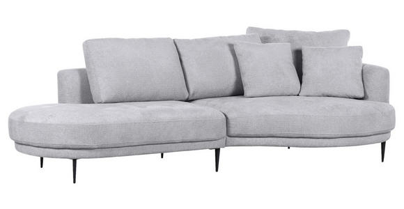 ECKSOFA Grau Chenille Zierkissen, Rückenkissen, Rücken echt  - Schwarz/Grau, KONVENTIONELL, Textil/Metall (275/140cm) - Carryhome