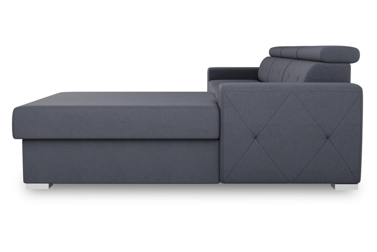 ECKSCHLAFSOFA in Blau, Grau Textil   - Blau/Silberfarben, Design, Textil (296/195cm) - MID.YOU