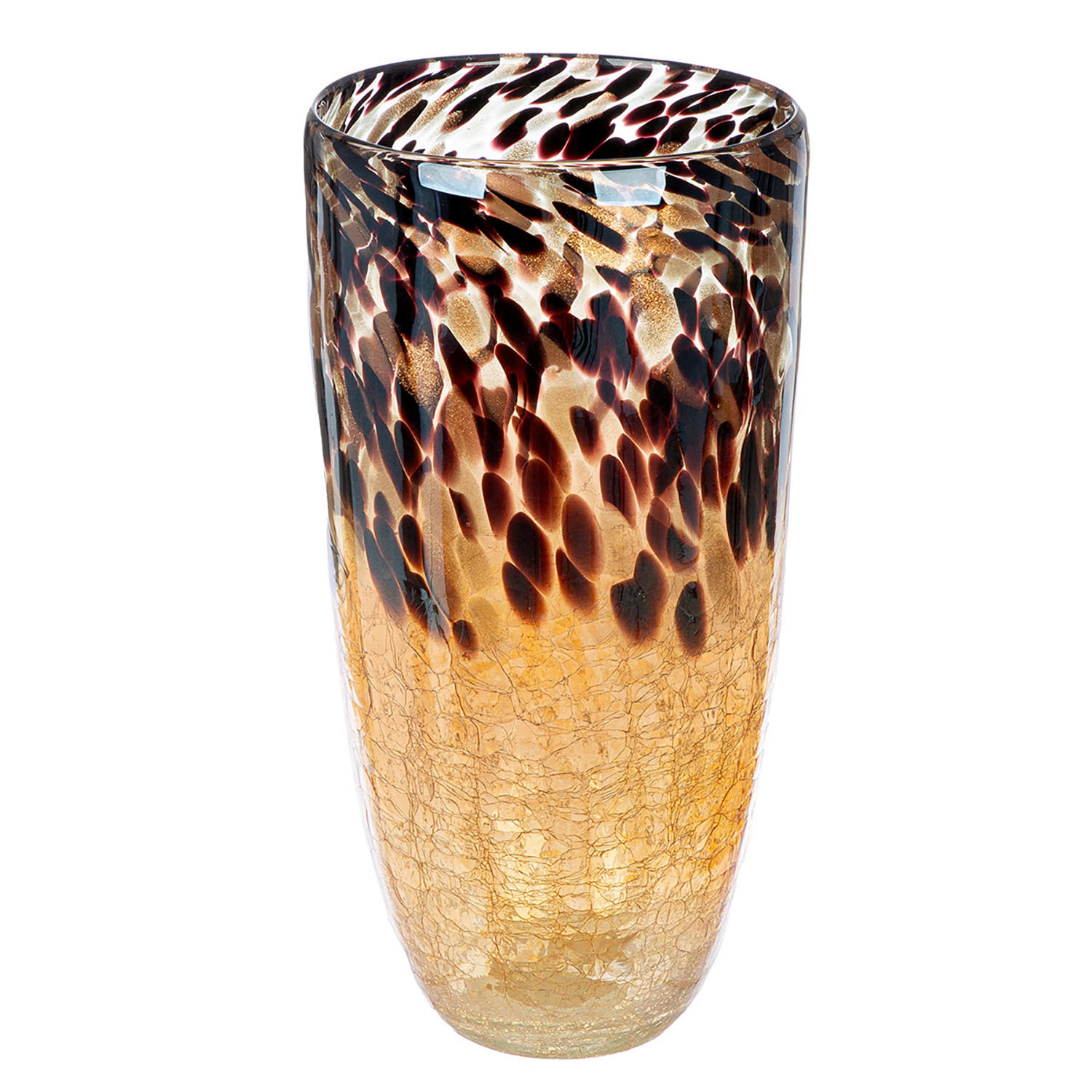 VASE Tiger  - Hellbraun/Schwarz, Basics, Glas (18/36,5/18cm)