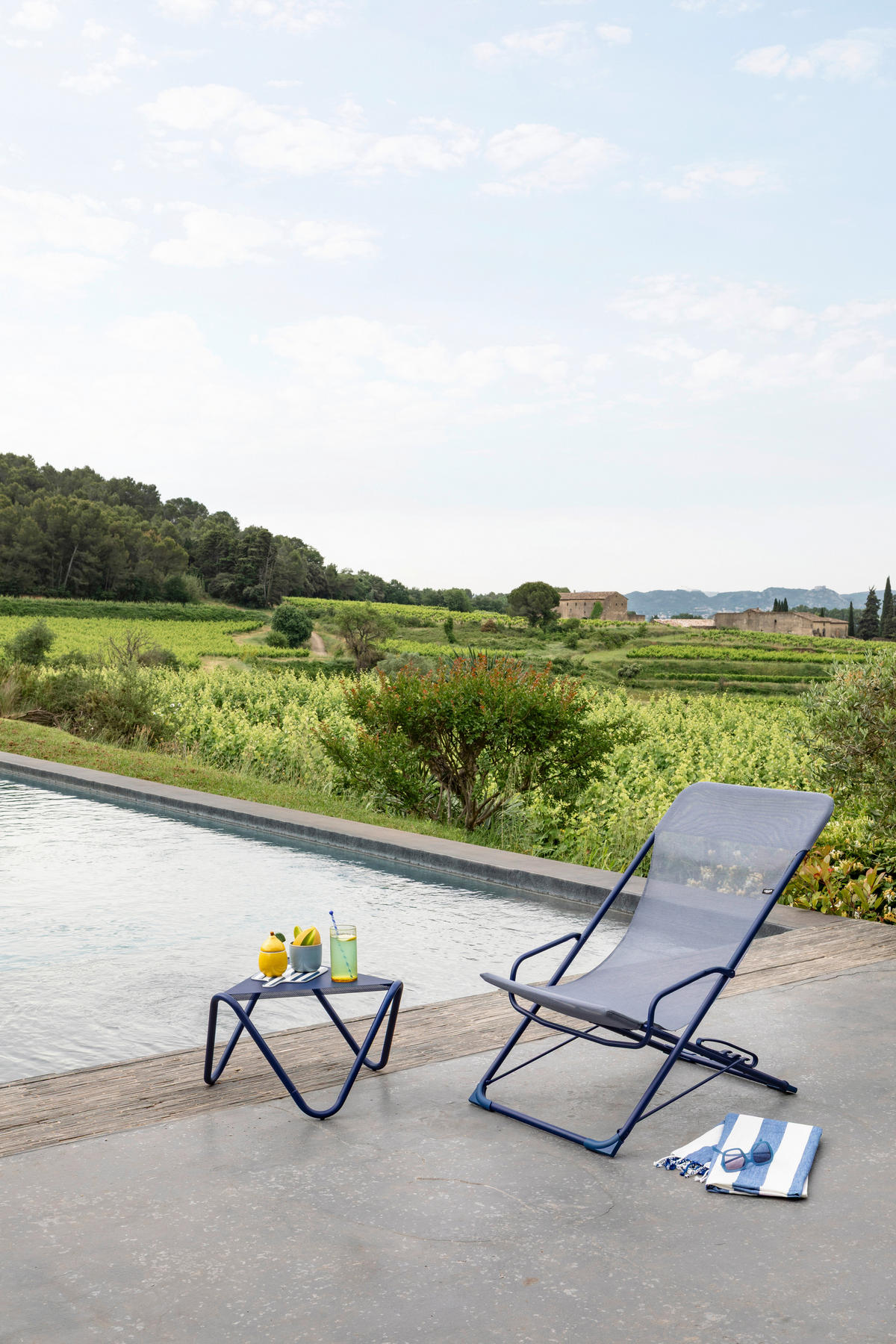 STRANDSTUHL Stahl Blau  - Blau, Basics, Kunststoff/Metall (60/91/83cm) - Lafuma Mobilier