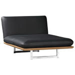 OTTOMANE  in Echtleder Schwarz  - Chromfarben/Schwarz, Design, Leder/Holz (134/92/165/218cm) - Dieter Knoll