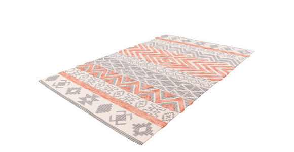 FLACHWEBETEPPICH 200/290 cm Grau, Koralle  - Koralle/Grau, Design, Textil (200/290cm) - Novel