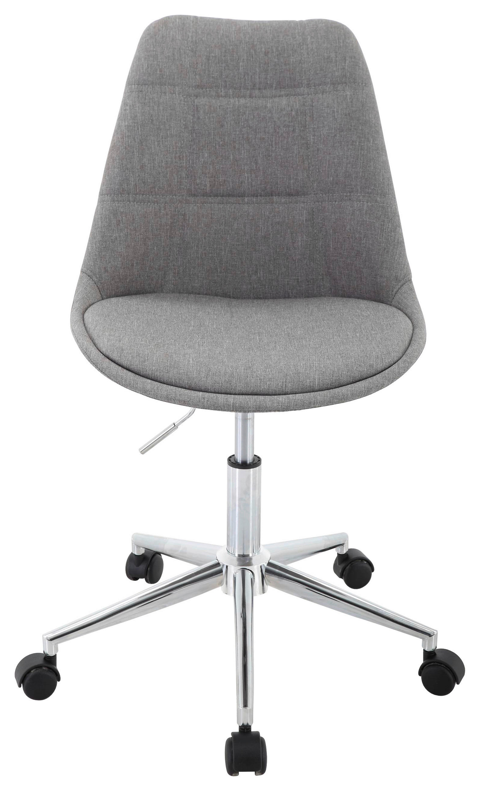OTOČNÁ ŽIDLE PRO MLÁDEŽ, tkaná látka, barvy chromu, světle šedá - světle šedá/barvy chromu, Konvenční, kov/textil (49/96/56cm) - Carryhome