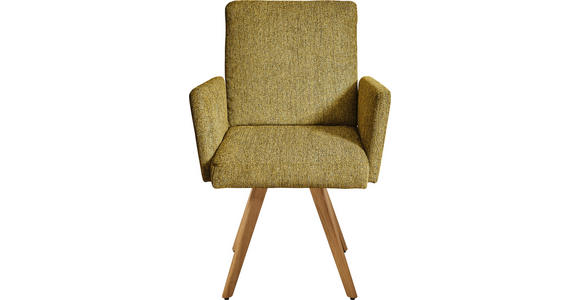 ARMLEHNSTUHL in Chenille - Eichefarben/Gelb, Design, Holz/Textil (56/92/60cm) - Dieter Knoll