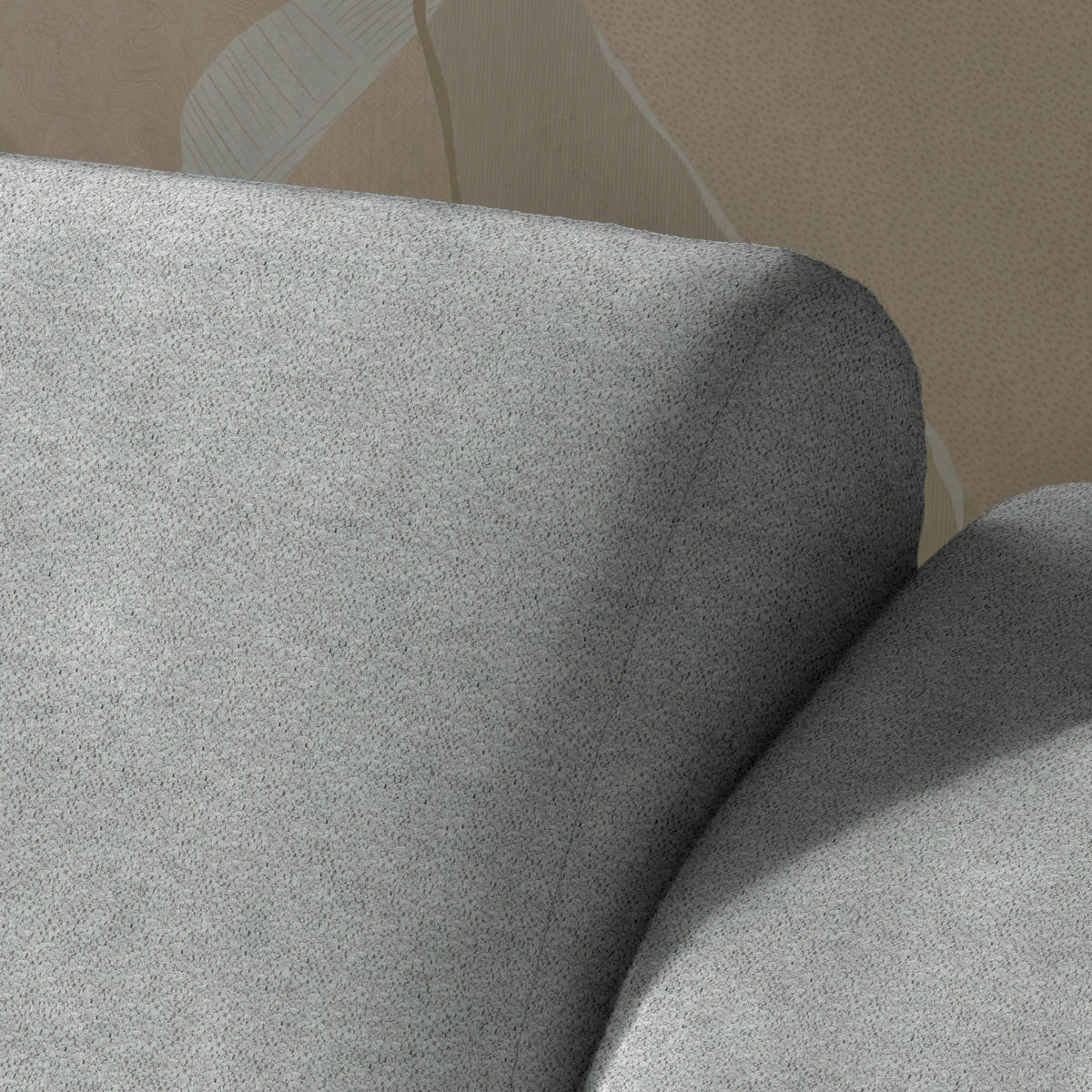 HÖRNSOFFA i velour ljusgrå  - ljusgrå, Natur, trä/textil (150/329cm) - Livetastic