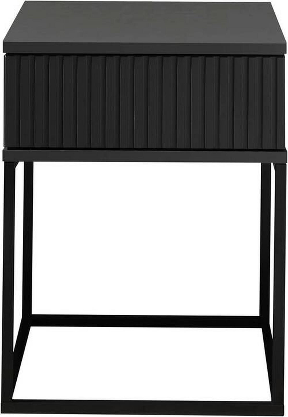NACHTSCHRANK 40/52/38,5 cm  - Graphitfarben/Schwarz, MODERN, Holzwerkstoff/Metall (40/52/38,5cm) - Livetastic