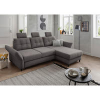 ECKSOFA in Chenille Graubraun  - Graubraun/Hellgrau, MODERN, Holz/Textil (250-280/176cm) - Livetastic